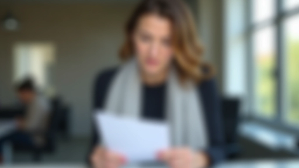 Personne lisant une fiche de paie avec des lunettes, concentrée sur les détails